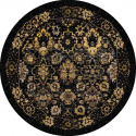 Runder Teppich \'Fernana\' 160cm – Schwarz/Gold