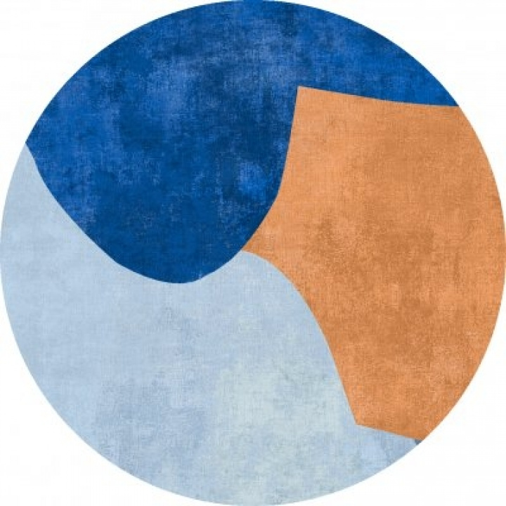 Runder Teppich \'Lazio\' 160cm - Blau in der Gruppe Einrichtung / Teppiche / Gewebte Teppiche bei Reforma (X10116816)