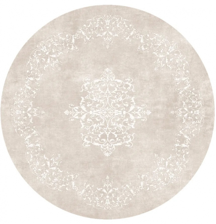 Runder Teppich \'Santi\' 200cm - Beige/Weiß in der Gruppe Einrichtung / Teppiche / Gewebte Teppiche bei Reforma (X10116906)