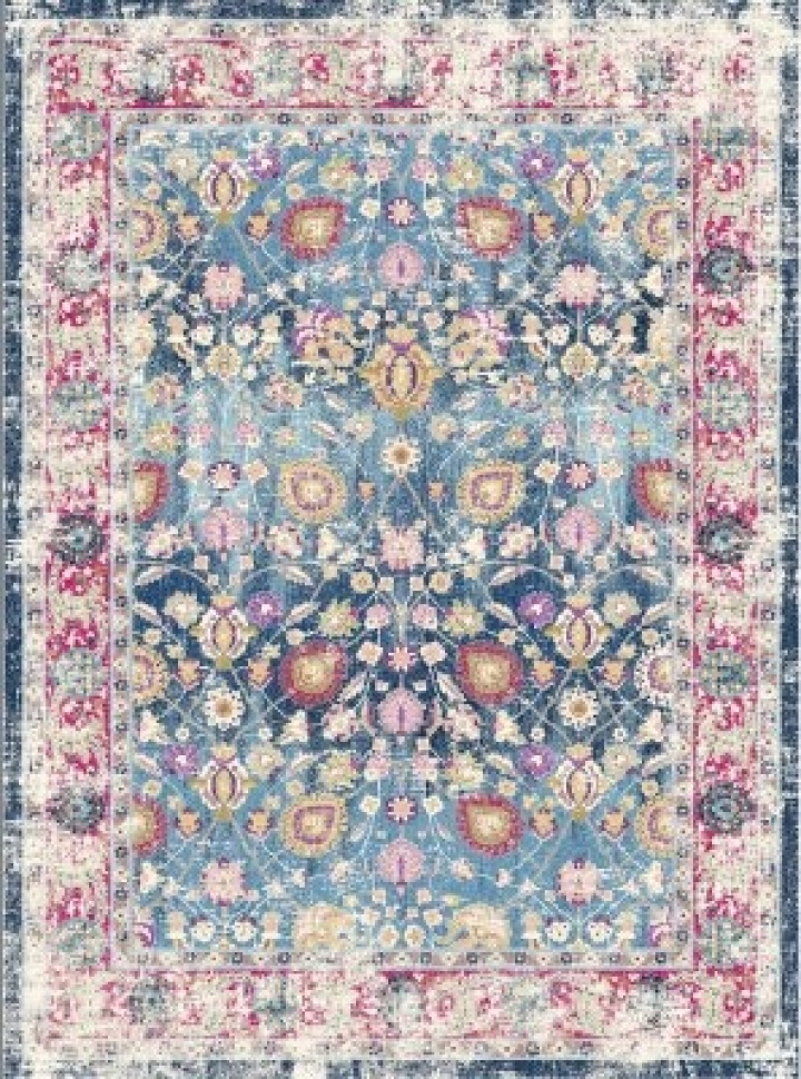 Wilton-Teppich \'Bouhjar\' 280x280cm – Blau/Rosa/Mehrfarbig in der Gruppe Einrichtung / Teppiche / Gewebte Teppiche bei Reforma (X10116923)