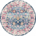 Runder Teppich \'Bouhjar\' 160cm – Blau/Rosa/Mehrfarbig