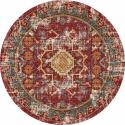 Runder Teppich \'Idri\' 120cm – Rot/Mehrfarbig