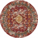 Runder Teppich \'Idri\' 240cm – Rot/Mehrfarbig