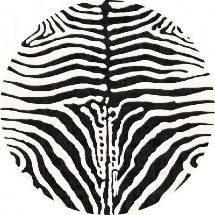 Runder Teppich \'Zebra\' 290cm - Schwarz/Weiß in der Gruppe Einrichtung / Teppiche / Gewebte Teppiche bei Reforma (X10117210)