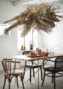 Stuhl mit Armlehnen - Holz / Rattan