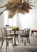 Stuhl mit Armlehnen - Holz / Rattan