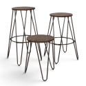 Hocker \'Rustik\' 45cm - Holz/Stahl
