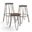 Hocker \'Rustik\' 45cm - Holz/Stahl