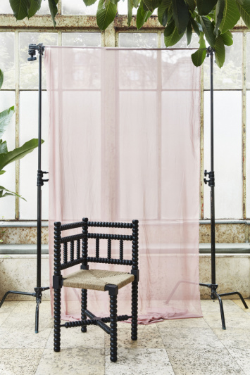 Eckstuhl 'Robbin' - Schwarz / Seegras