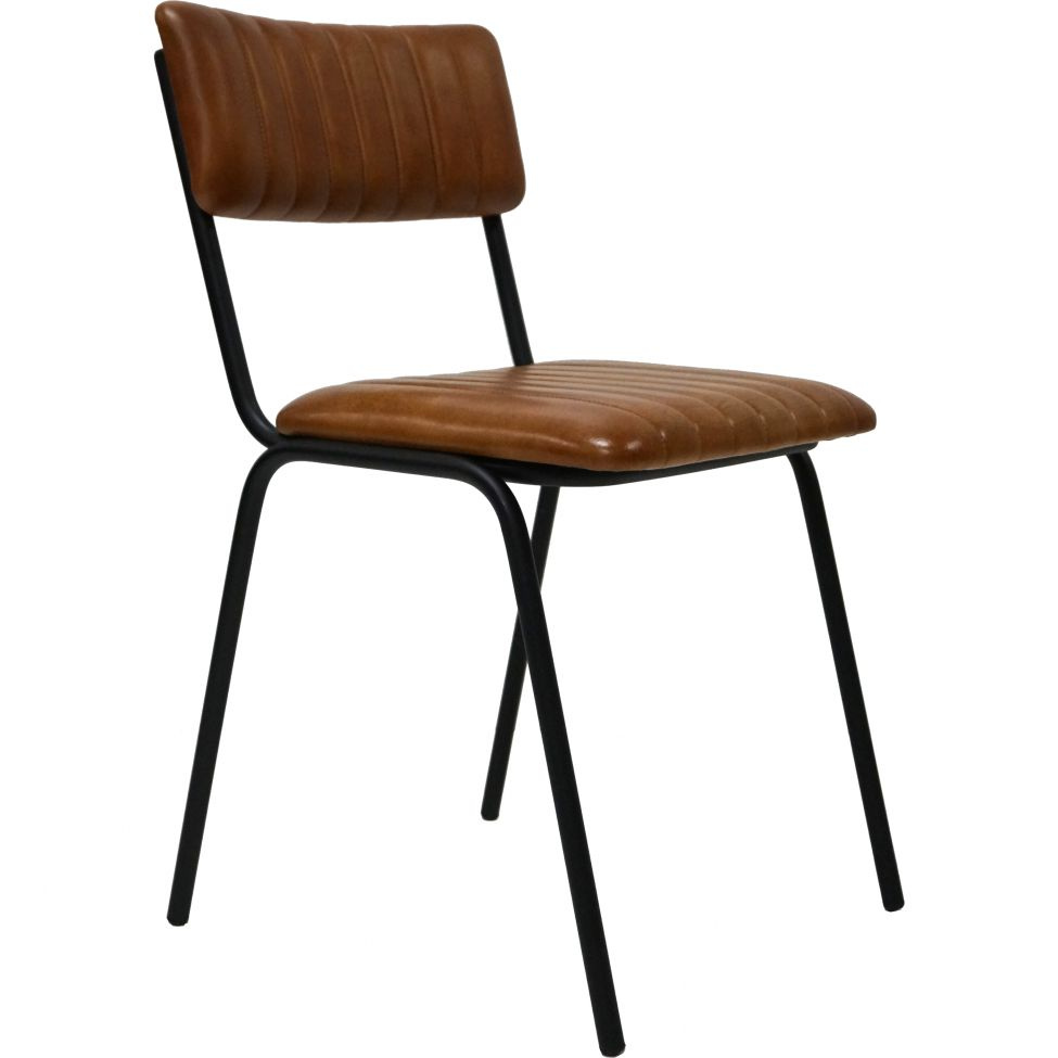Stuhl - Sitz aus Eisen und Leder
