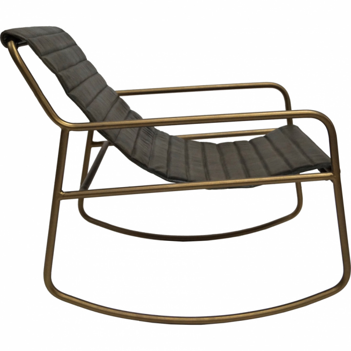 Schaukelstuhl \'Vintage\' - Messing / Leder in der Gruppe Möbel / Stühle und Polstermöbel / Sessel bei Reforma (ma0208)