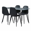 Essgruppe \'Glas Forma\' - 1 Tisch & 4 Stühle