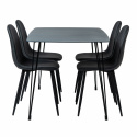 Essgruppe \'Glas Forma\' - 1 Tisch & 4 Stühle
