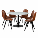 Essgruppe \'Marbelous Carrie\' - 1 Tisch Ø120 & 6 Stühle