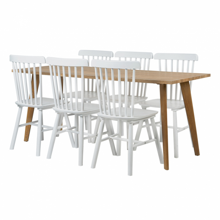 Essensgruppe 'Nordic Elsa' - 1 Tisch & 6 Stühle