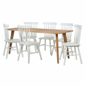 Essensgruppe \'Nordic Elsa\' - 1 Tisch & 6 Stühle
