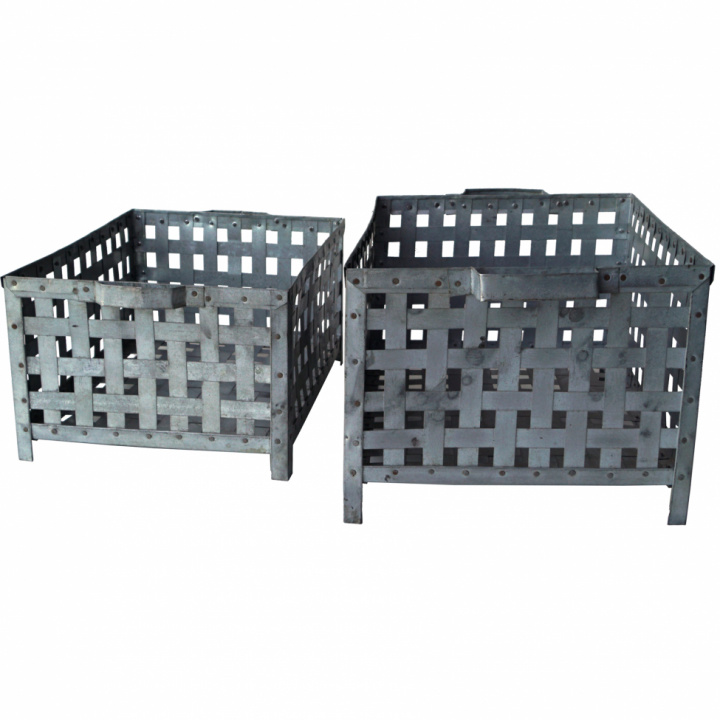 Eisenkästen 2 Stück - Industrie in der Gruppe Möbel / Regale & Aufbewahrung / Kisten & Körbe bei Reforma (sg16270)