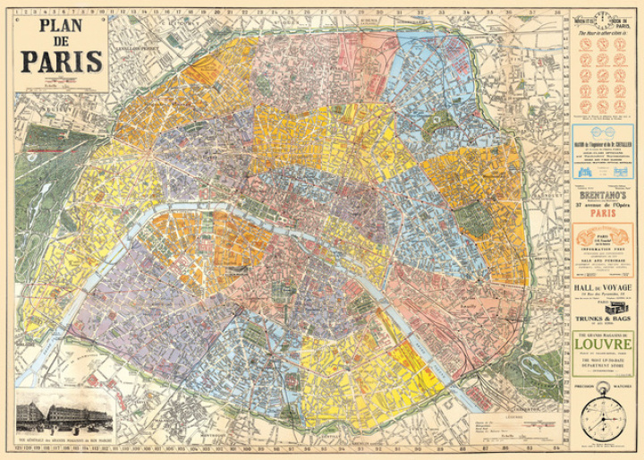 Plakat - Karte von Paris