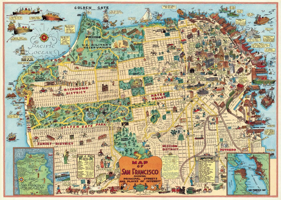 Plakat - Karte von San Francisco